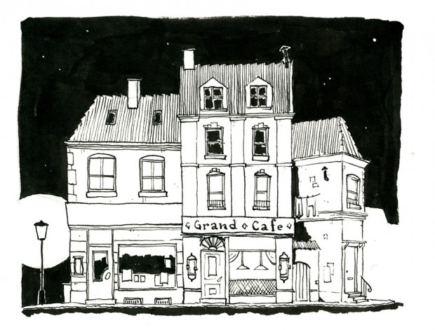 cafe gade illustration københavn