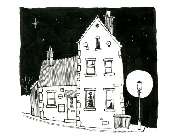 julehus huse illustration skraentskov